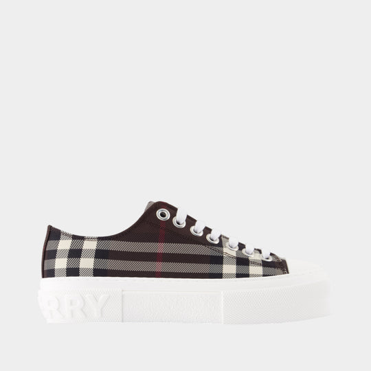 Sneakers Jack Large Check - Burberry - Nylon - Marron