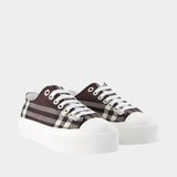 Sneakers Jack Large Check - Burberry - Nylon - Marron