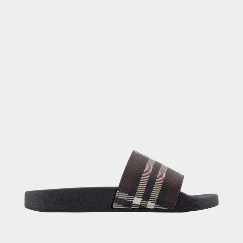 Sandales Furley Large Check - Burberry - Synthétique - Marron