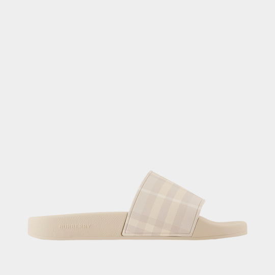 Sandales Furley Large Check - Burberry - Synthétique - Beige