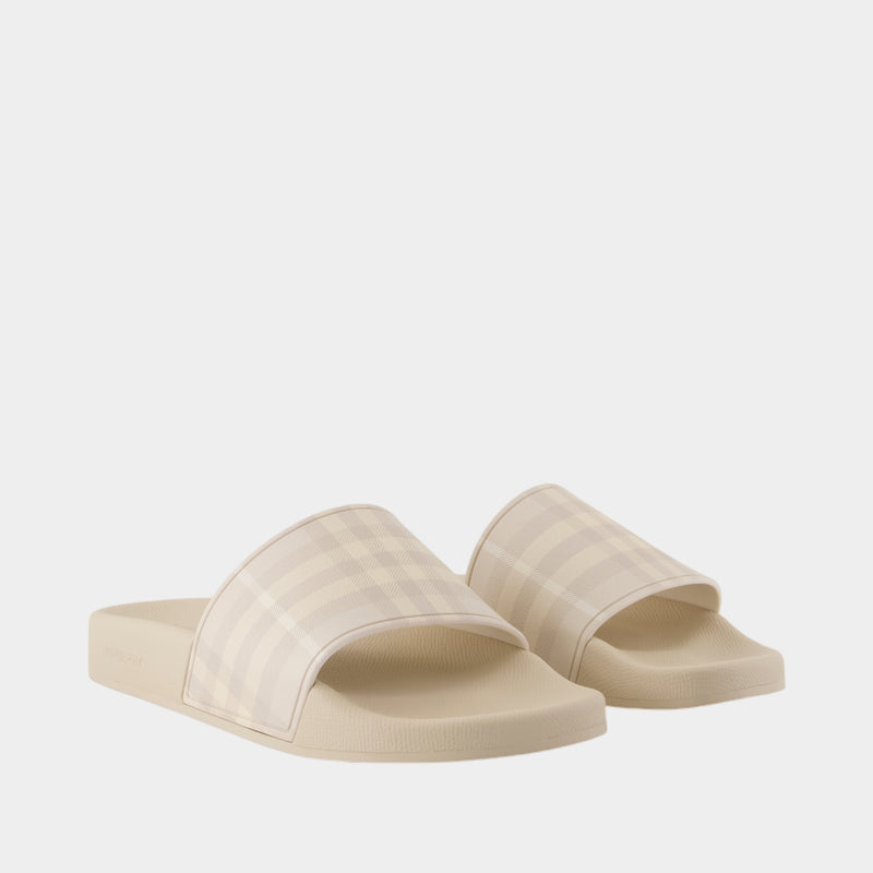 Sandales Furley Large Check - Burberry - Synthétique - Beige