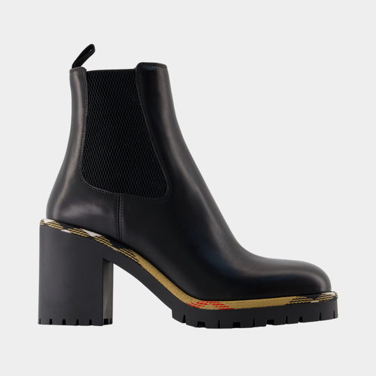 Bottines Gravel 70 - Burberry - Cuir - Noir