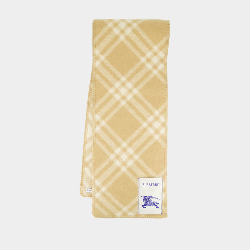 Écharpe Mu Tri Bar Check - Burberry - Laine - Jaune