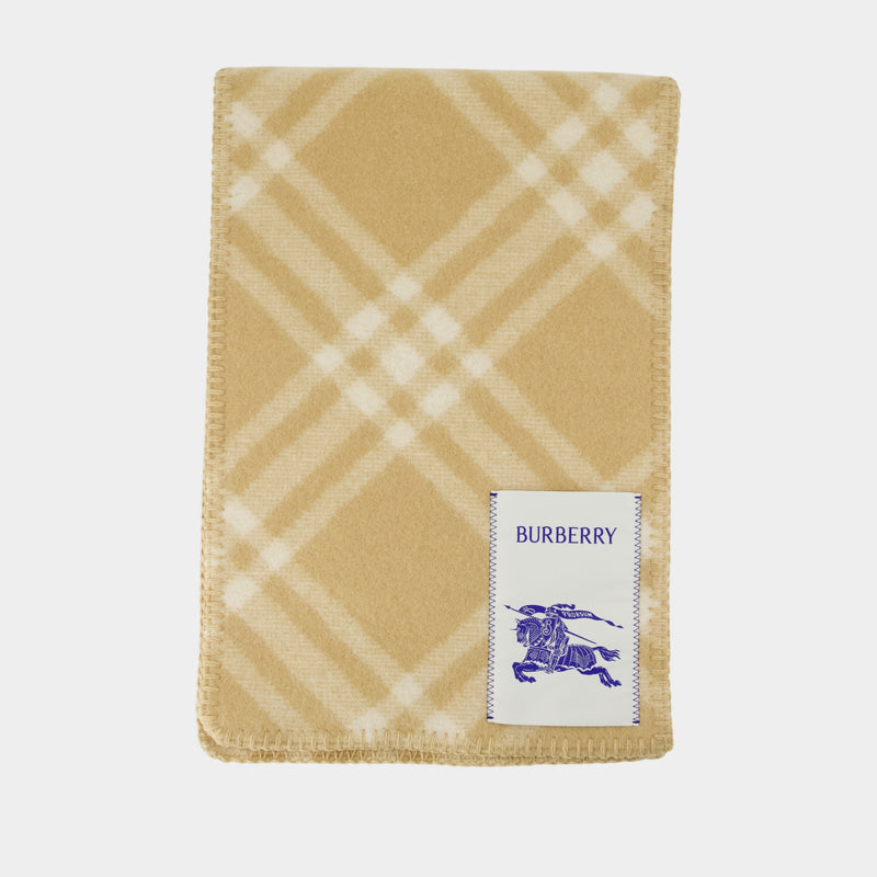 Écharpe Mu Tri Bar Check - Burberry - Laine - Jaune