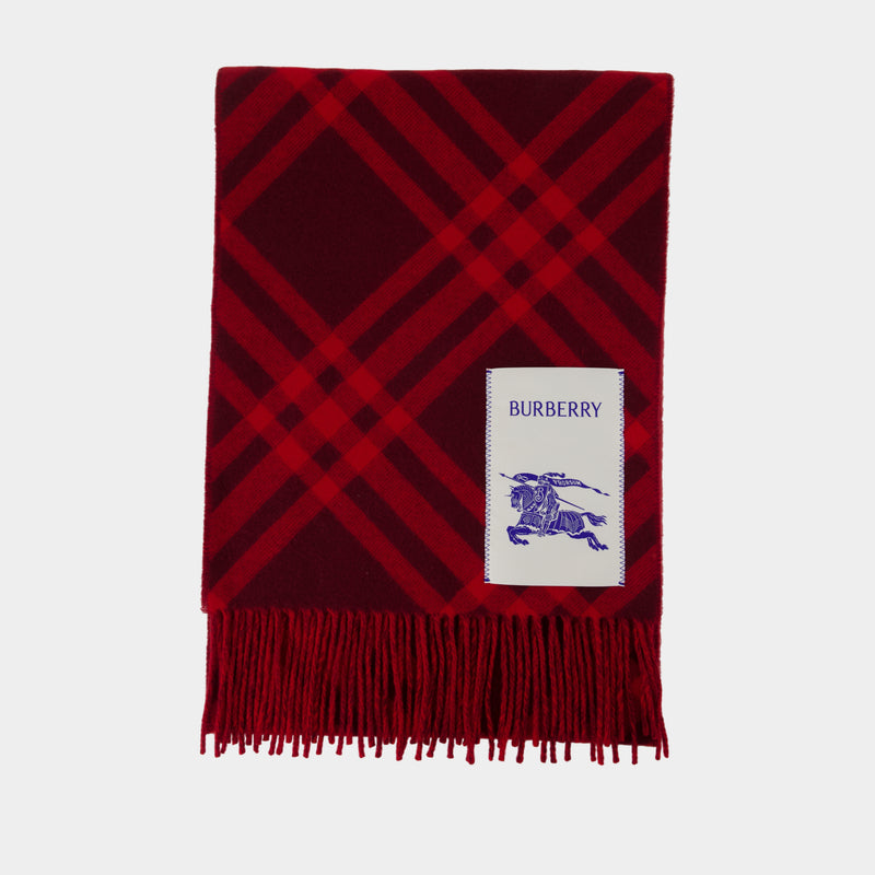Écharpe Mu Tbar Bias Check - Burberry - Cachemire - Rouge
