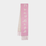 Écharpe Mu Text - Burberry - Laine - Rose