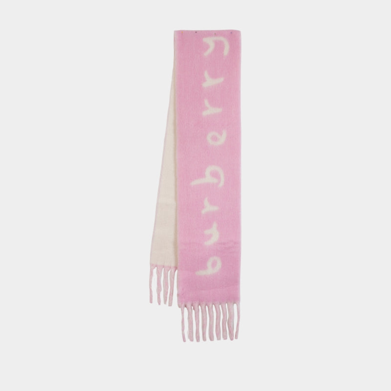 Écharpe Mu Text - Burberry - Laine - Rose