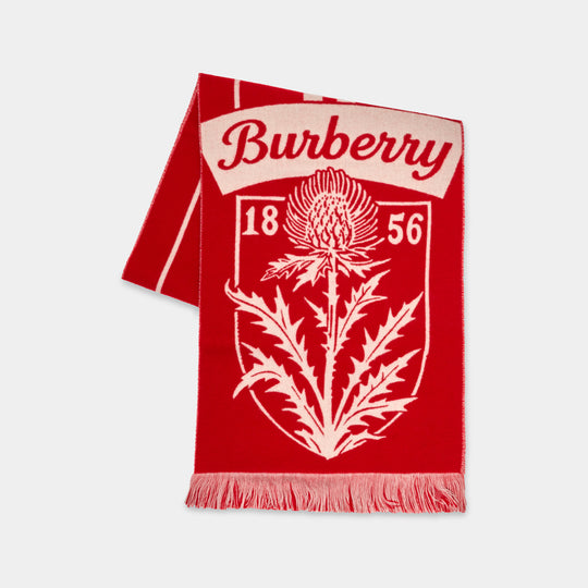 Écharpe Mu Thistle Football - Burberry - Laine - Rouge