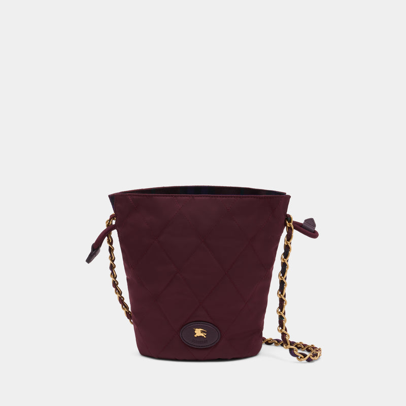 Sac À Bandoulière Mini Chain - Burberry - Nylon - Bordeaux