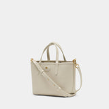 Cabas Ll Mini Reversible - Burberry - Cuir - Blanc