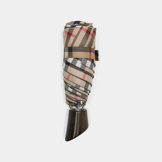 Parapluie Check Compact - Burberry - Synthétique - Marron