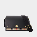 Sac À Bandoulière Ll Medium - Burberry - Cuir - Noir