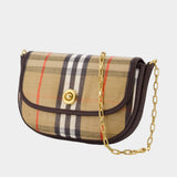 Sac À Bandoulière Ls Highlands Chain Mini - Burberry - Coton - Beige
