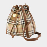Sac À Bandoulière Ll Small Drawstring - Burberry - Coton - Beige