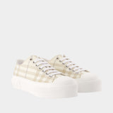 Sneakers Jack Large Check - Burberry - Nylon - Ivoire