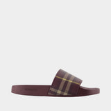 Sandales Furley Large Check - Burberry - Synthétique - Bordeaux