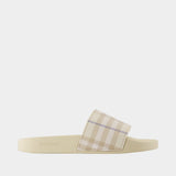 Sandales Furley Large Check - Burberry - Synthétique - Ivoire