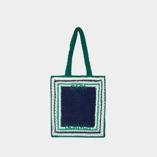 Cabas Crochet - Casablanca - Coton - Bleu/Vert
