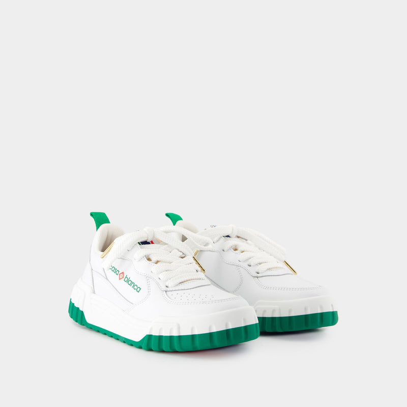 Sneakers Court - Casablanca - Cuir - Blanc/Vert