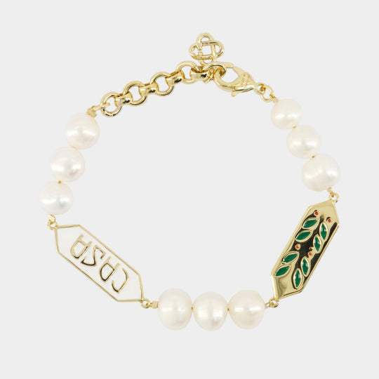 Bracelet Laurel Pearl - Casablanca - Métal - Doré
