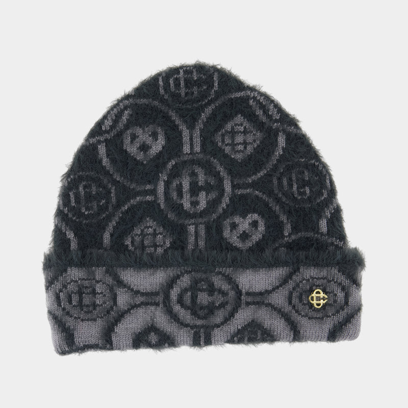 Bonnet Fluffy Monogramme - Casablanca - Nylon - Gris