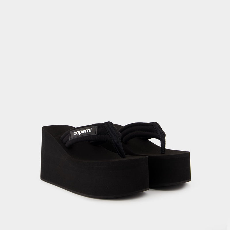 Sandales Wedge - Coperni - Cuir - Noir