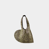 Cabas Python Printed Mini Heart - Coperni - Cuir - Vert