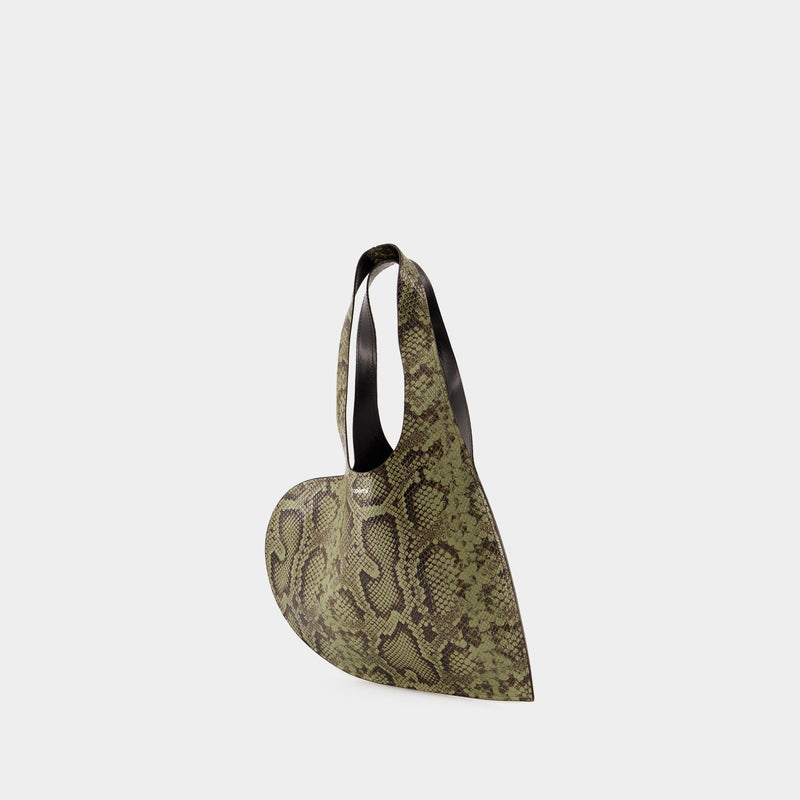 Cabas Python Printed Mini Heart - Coperni - Cuir - Vert