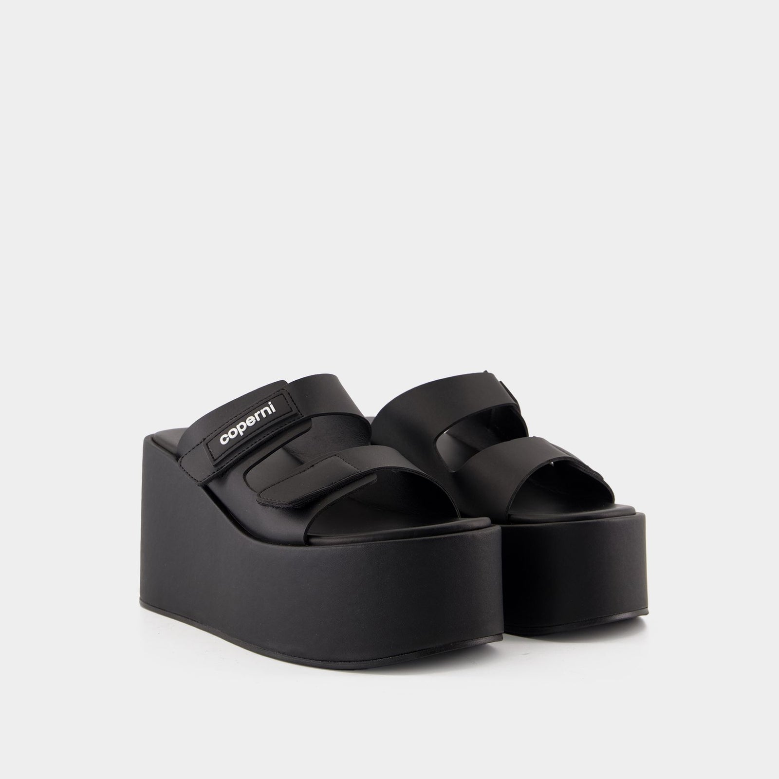 サンダル・ミュール Coperni Patch Wedge Sandals - Coperni - Synthetic - Black Patch Wedge Sandal – Coperni