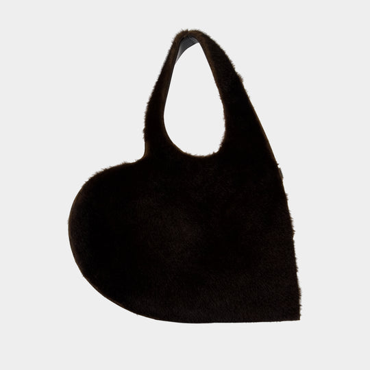 Sac Porté Épaule Faux Fur Heart - Coperni - Synthétique - Marron