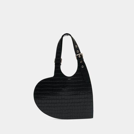 Sac Porté Épaule Croco Belt Heart Tote - Coperni - Cuir - Noir