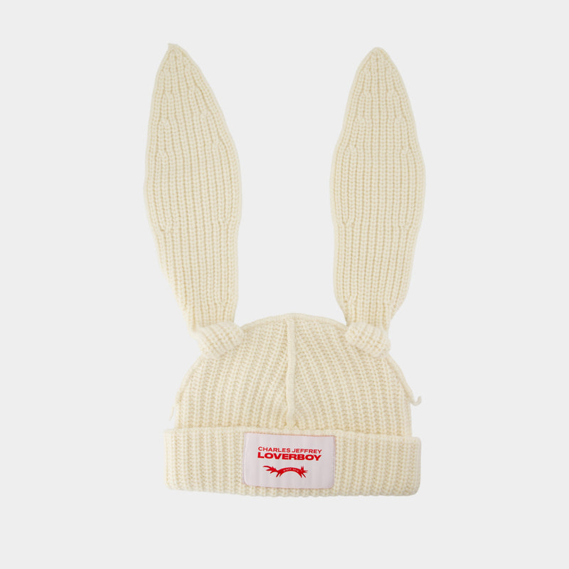 Bonnet Chunky Rabbit - Charles Jeffrey Loverboy - Laine - Blanc