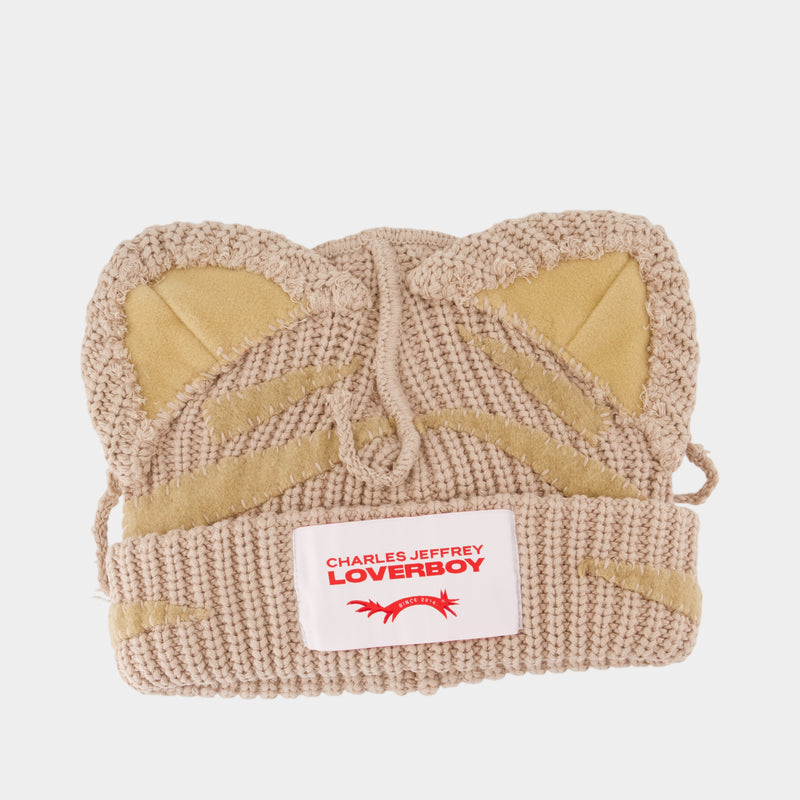 Bonnet Artisanal Ears - Charles Jeffrey Loverboy - Coton - Beige