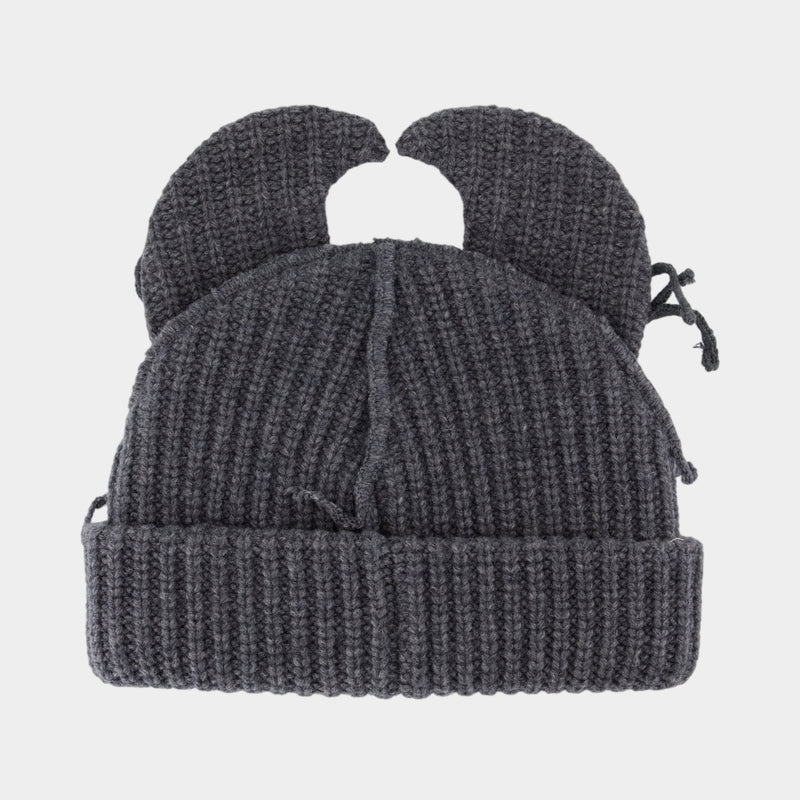 Bonnet Artisanal Ears - Charles Jeffrey Loverboy - Coton - Gris