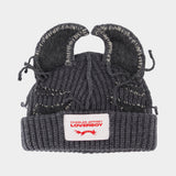 Bonnet Artisanal Ears - Charles Jeffrey Loverboy - Coton - Gris