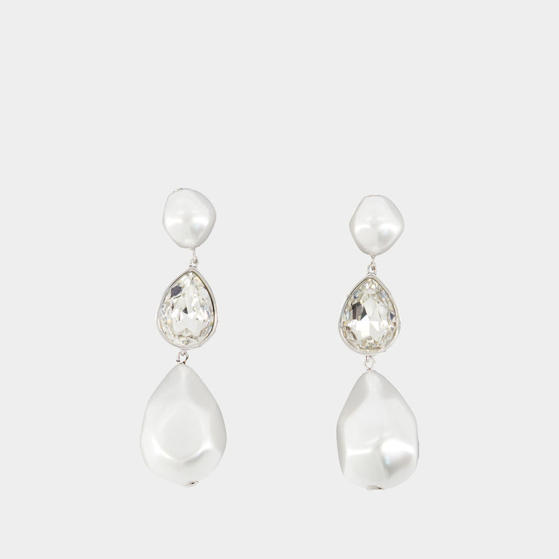 Boucles D'oreilles Pearl Crystal - SELF PORTRAIT - Others - Blanc