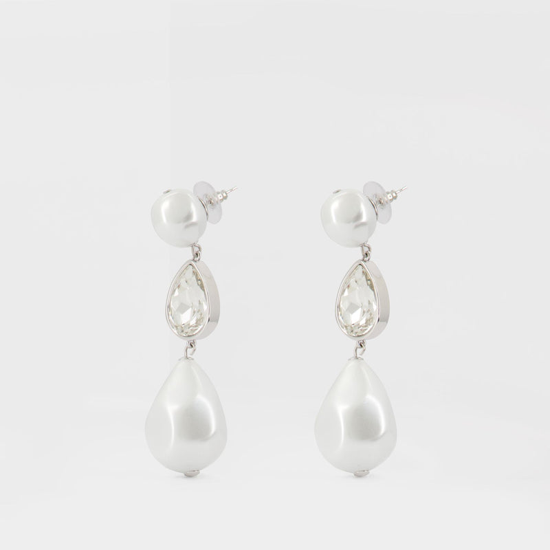 Boucles D'oreilles Pearl Crystal - SELF PORTRAIT - Others - Blanc