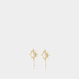 Boucles D'oreilles Gold Pearl Droplet - SELF PORTRAIT - Others - Doré