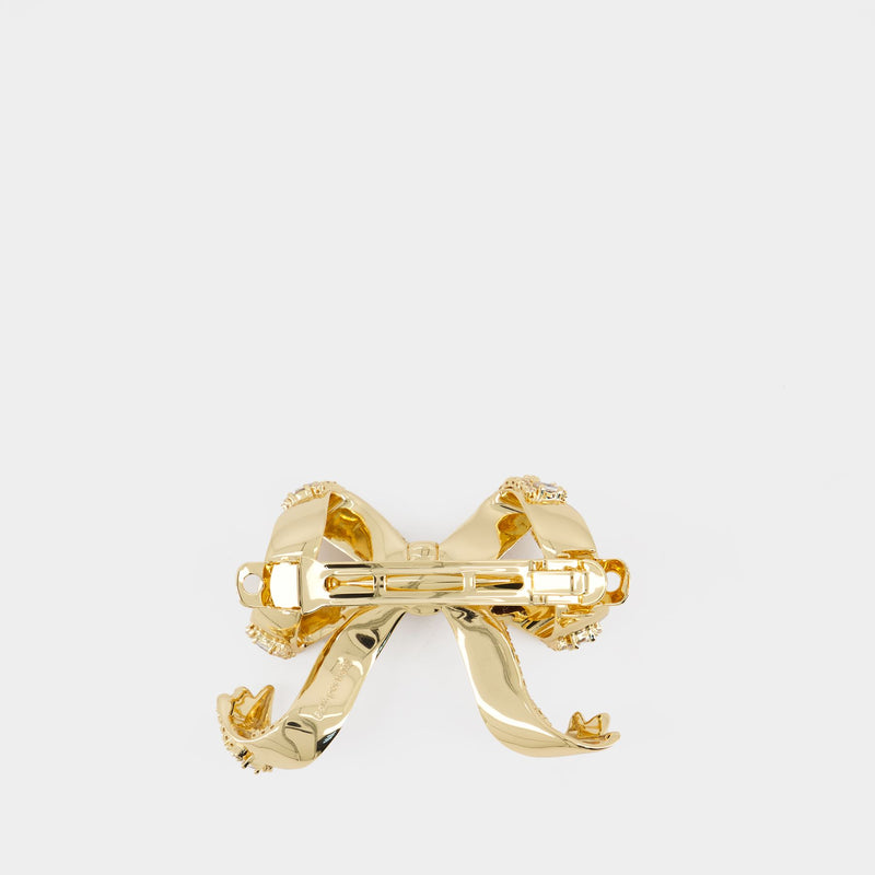 Barrette Gold Crystal Bow - SELF PORTRAIT - Métal - Doré