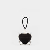 Pochette Top Handle Heart - SELF PORTRAIT - Soie - Noir