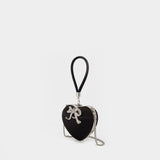 Pochette Top Handle Heart - SELF PORTRAIT - Soie - Noir