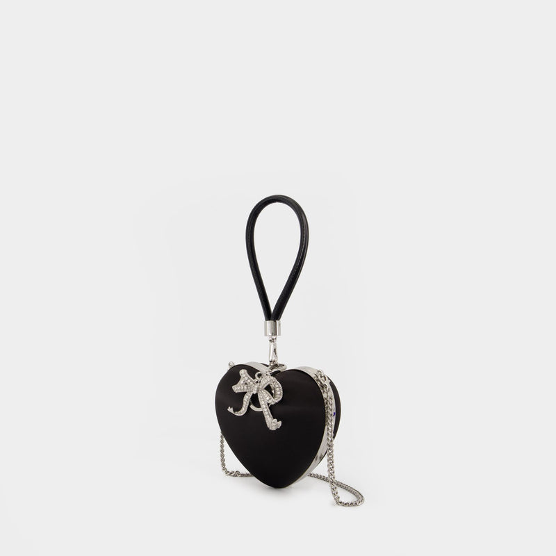 Pochette Top Handle Heart - SELF PORTRAIT - Soie - Noir