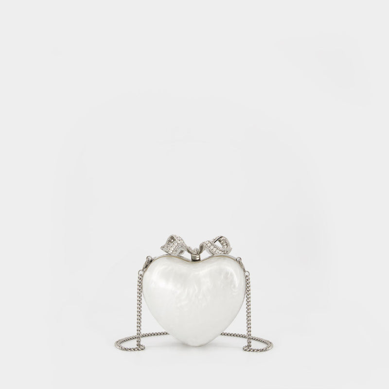 Pochette Pearl Top Handle Heart - SELF PORTRAIT - Synthétique - Blanc