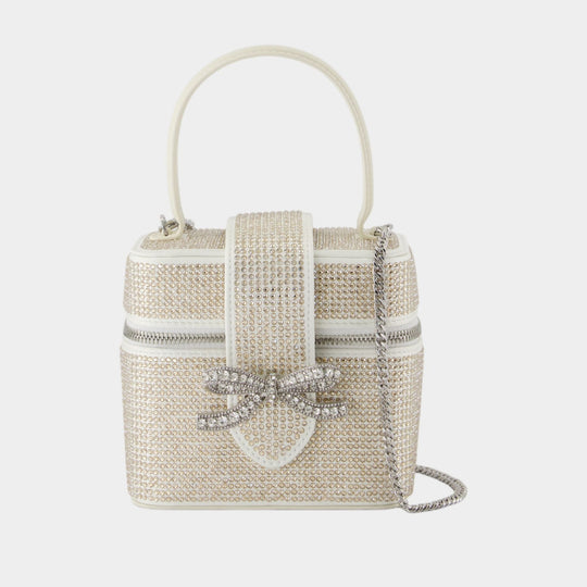 Sac À Main Rhinestone Vanity - SELF PORTRAIT - Satin - Doré