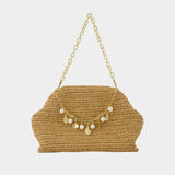 Sac Porté Épaule Charm - SELF PORTRAIT - Raphia - Marron