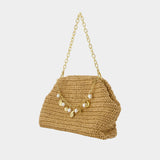 Sac Porté Épaule Charm - SELF PORTRAIT - Raphia - Marron