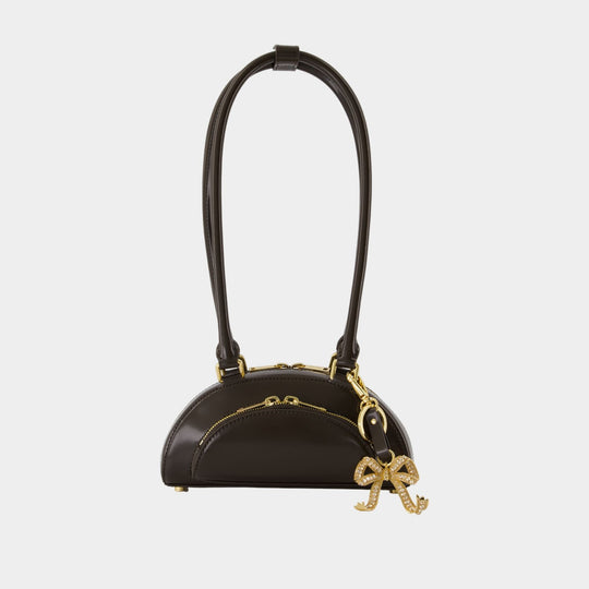 Sac Porté Épaule Mini With Charm - SELF PORTRAIT - Cuir - Marron