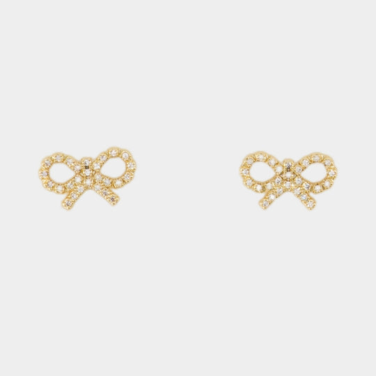 Boucles D'oreilles Micro Bow - SELF PORTRAIT - Plaqué Or - Doré