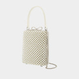 Sac À Main Pearl Embellished Mini - SELF PORTRAIT - Métal - Blanc