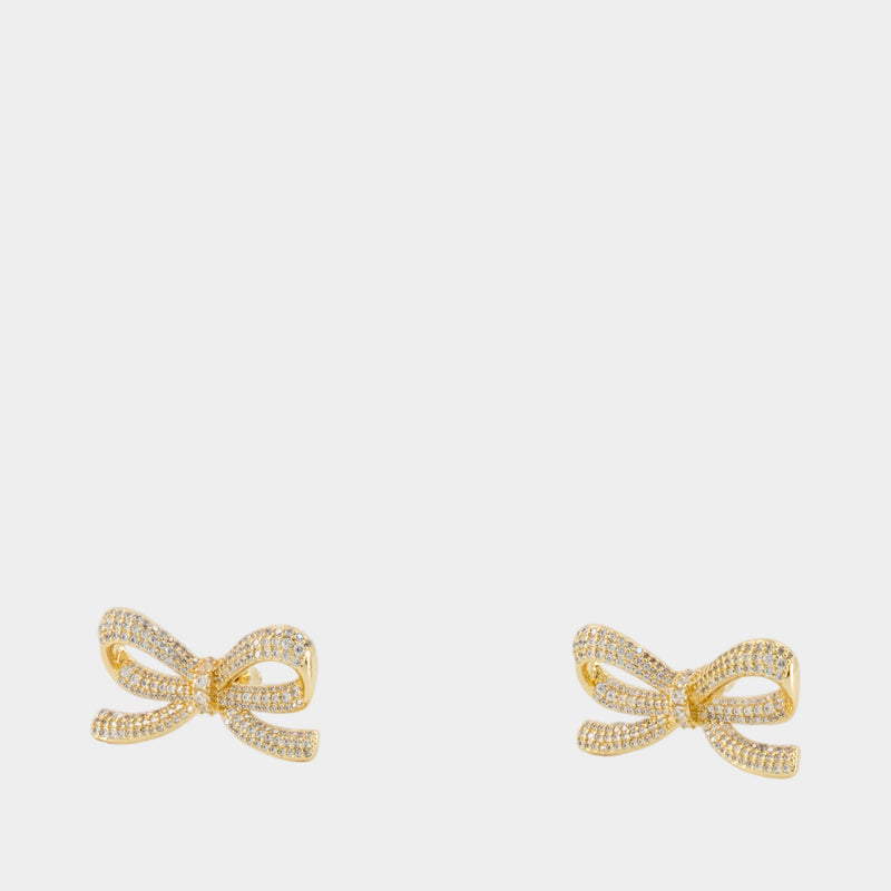 Boucles D'oreilles Crystal Bow - SELF PORTRAIT - Métal - Doré